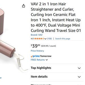 Brand NEW travel curling iron & straightener - DUAL Voltage for travel!